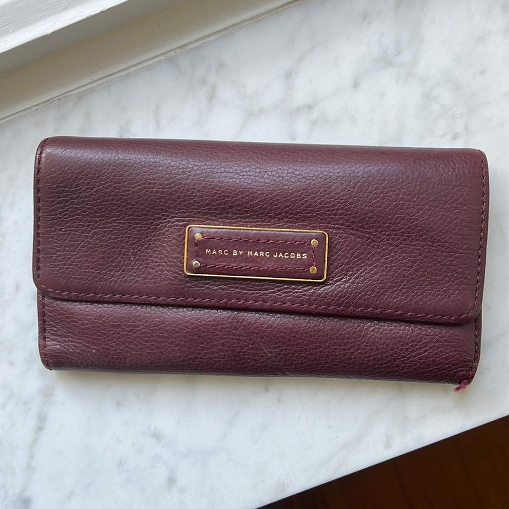 Marc Jacobs Leather Wallet | Marc Jacobs Wallet Women | Burgundy Leather Wallet
